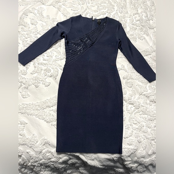 Marciano XS body con navy blue bandage dress with cut out detail - Picture 2 of 5